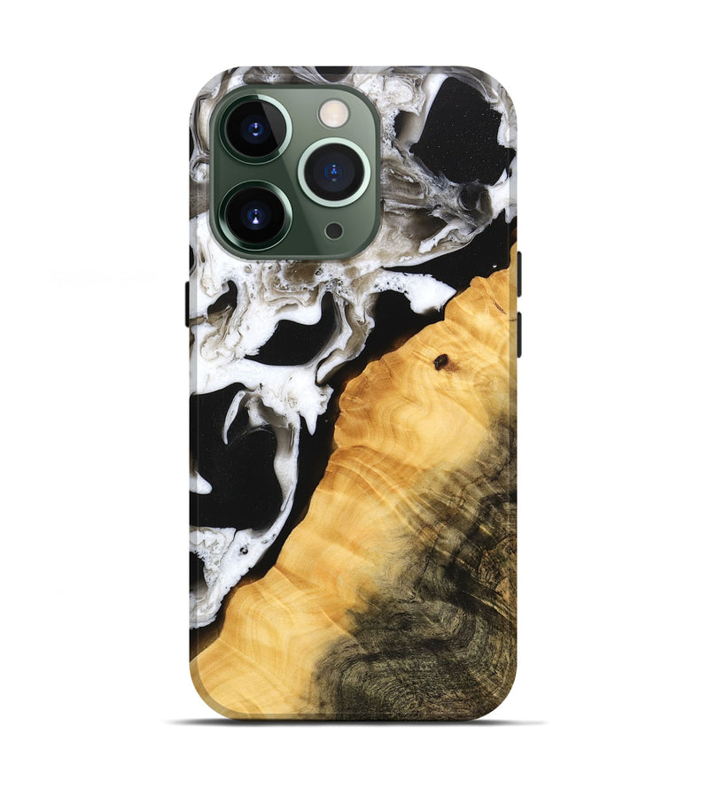 iPhone 13 Pro Wood Live Edge Phone Case - Darleen (Black & White, 746576)