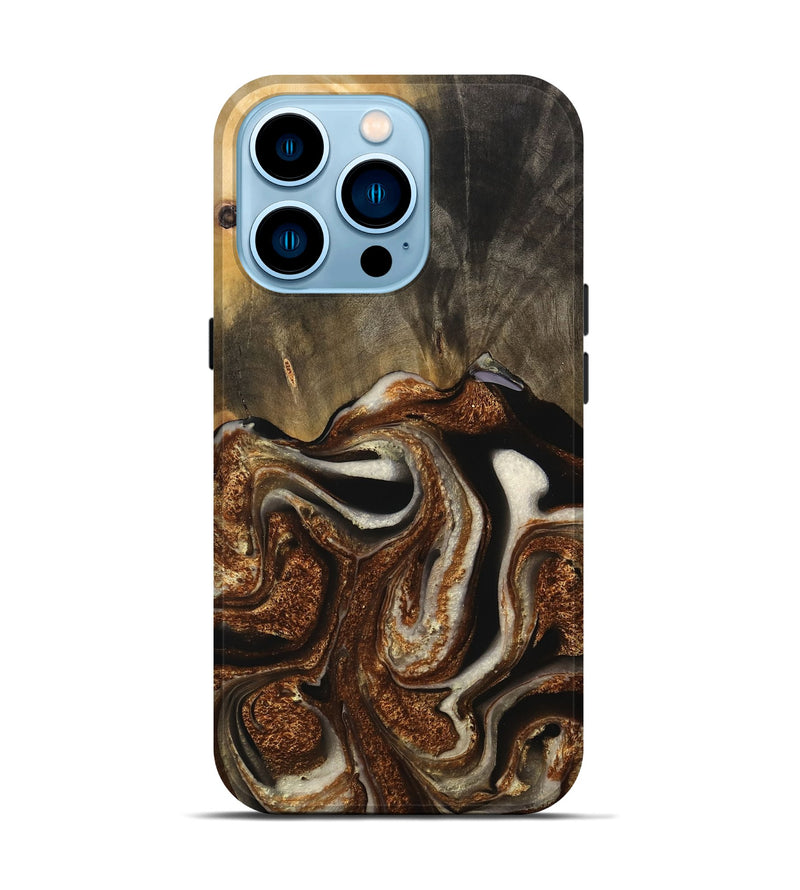 iPhone 14 Pro Wood Live Edge Phone Case - Jeffrey (Black & White, 746577)