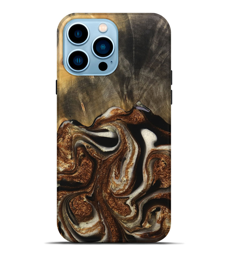 iPhone 14 Pro Max Wood Live Edge Phone Case - Jeffrey (Black & White, 746577)