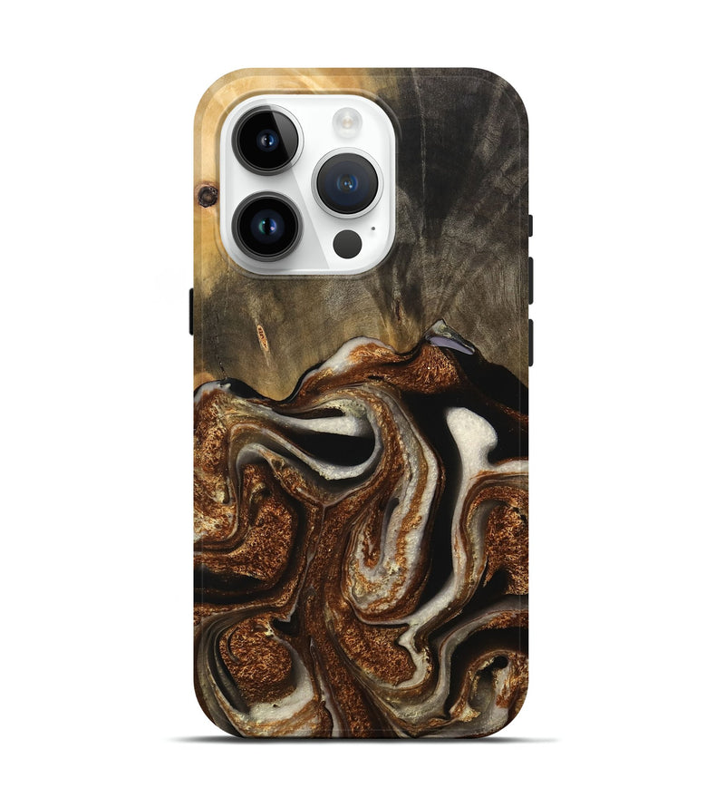 iPhone 15 Pro Wood Live Edge Phone Case - Jeffrey (Black & White, 746577)