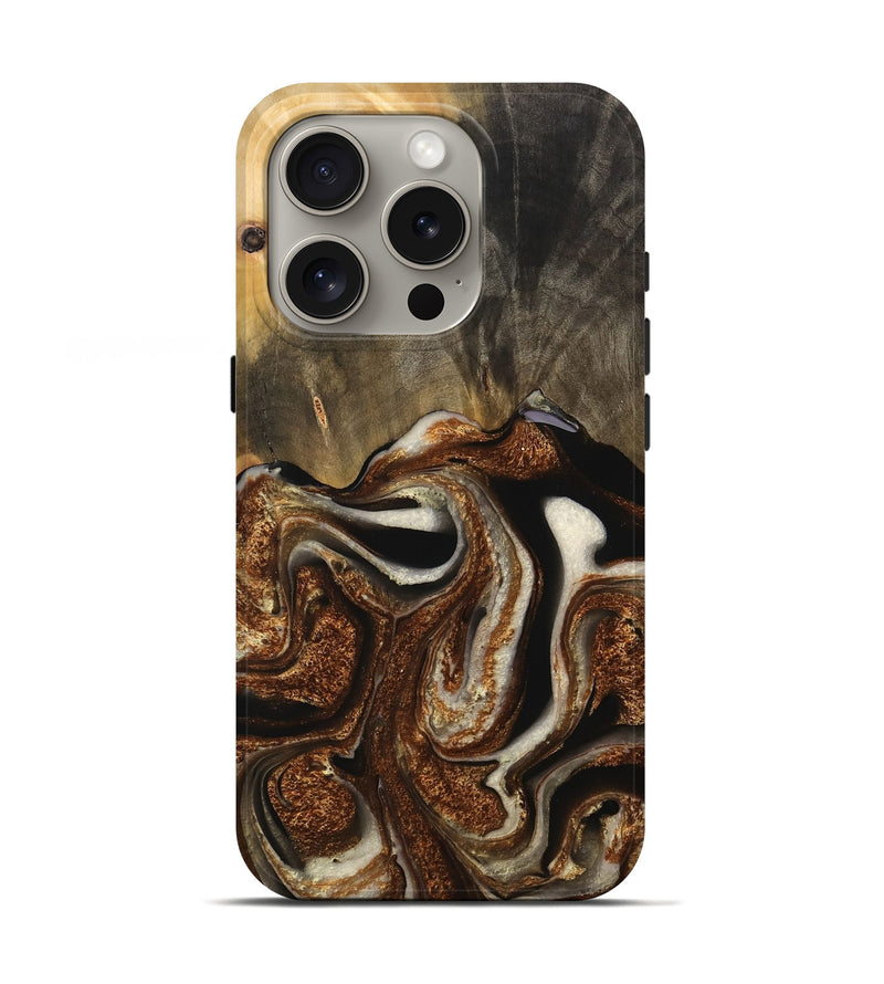 iPhone 16 Pro Wood Live Edge Phone Case - Jeffrey (Black & White, 746577)