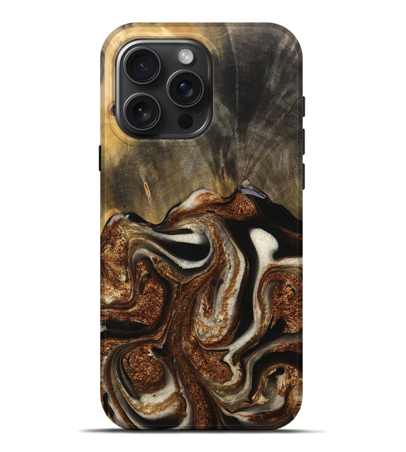 iPhone 16 Pro Max Wood Live Edge Phone Case - Jeffrey (Black & White, 746577)