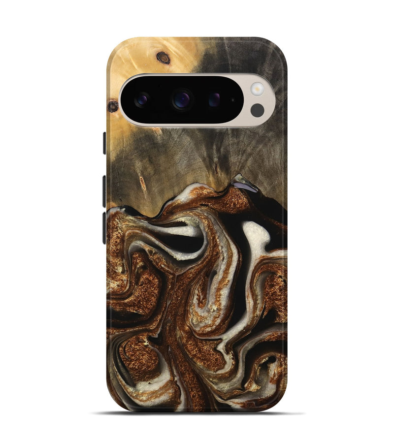 Pixel 9 Pro Wood Live Edge Phone Case - Jeffrey (Black & White, 746577)