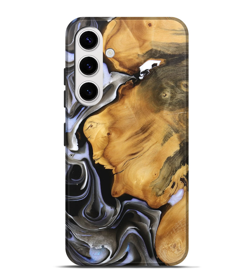 Galaxy S25 Plus Wood Live Edge Phone Case - Gail (Black & White, 746579)