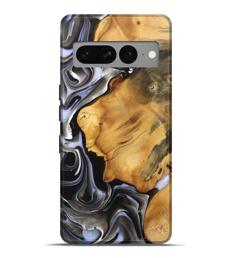 Pixel 7 Pro Wood Live Edge Phone Case - Gail (Black & White, 746579)