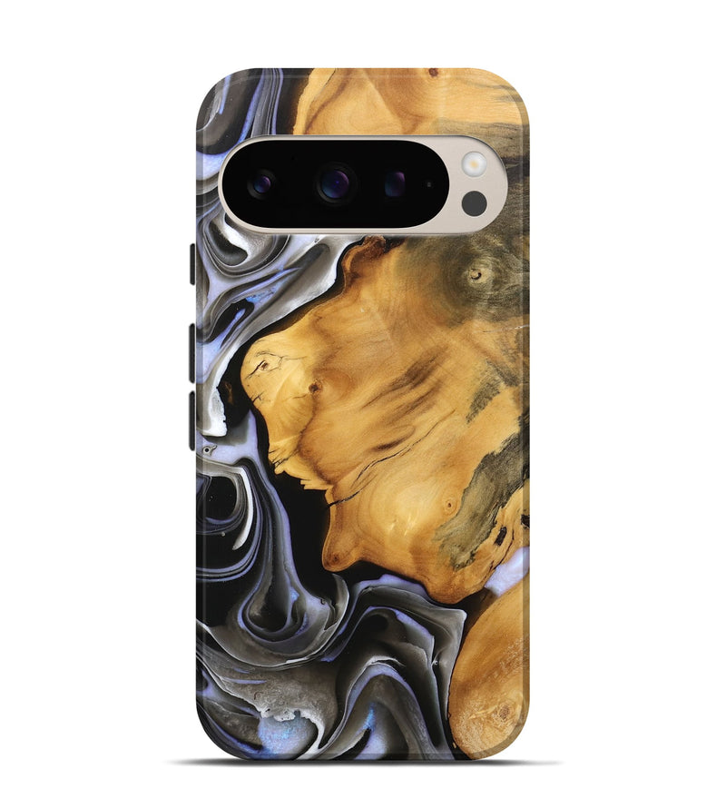 Pixel 9 Pro Wood Live Edge Phone Case - Gail (Black & White, 746579)