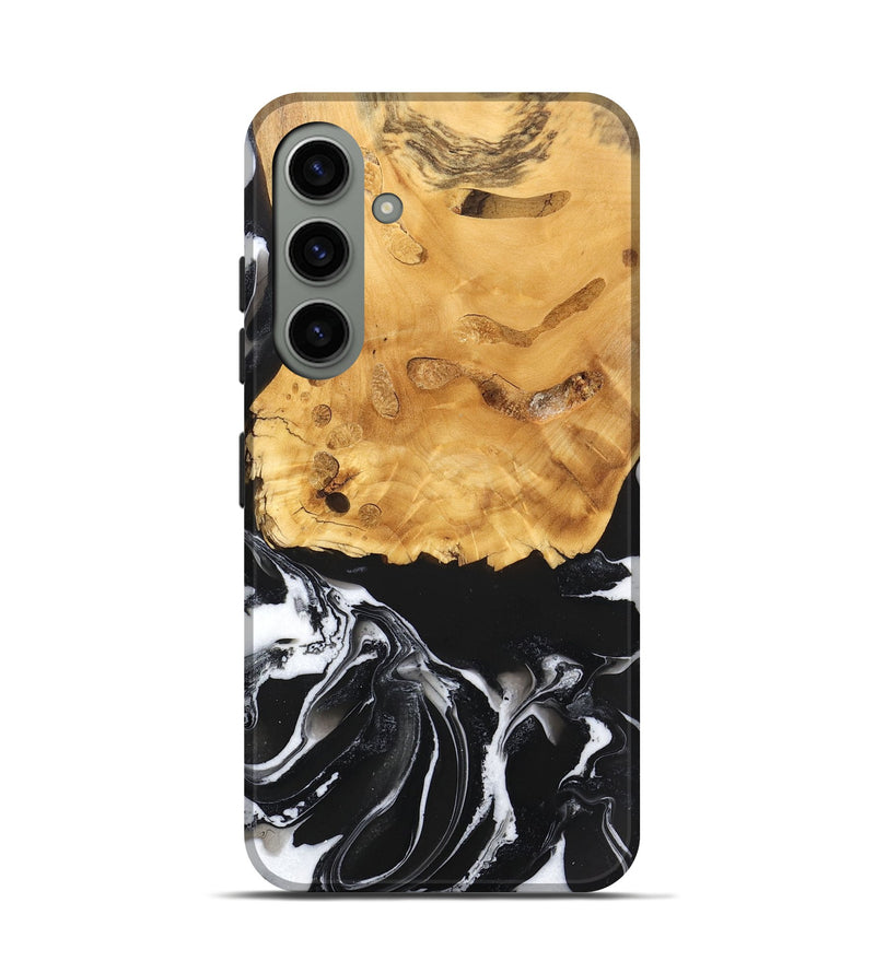 Galaxy S24 Wood Live Edge Phone Case - Mathew (Black & White, 746580)