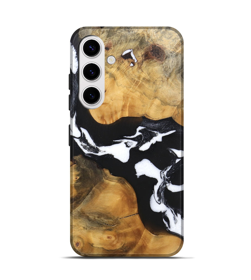 Galaxy S25 Wood Live Edge Phone Case - Sloane (Black & White, 746581)