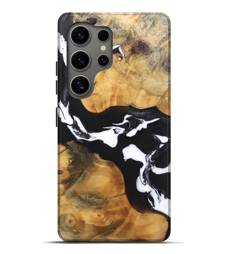 Galaxy S25 Ultra Wood Live Edge Phone Case - Sloane (Black & White, 746581)