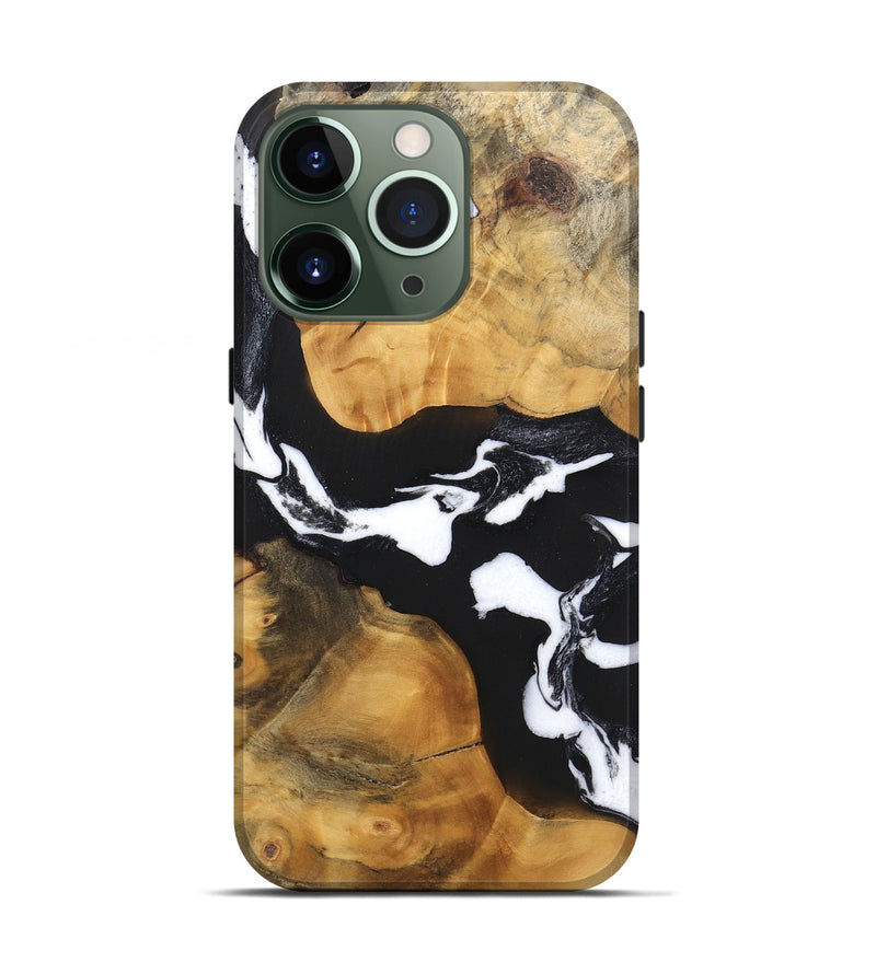 iPhone 13 Pro Wood Live Edge Phone Case - Sloane (Black & White, 746581)