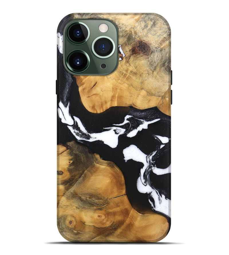 iPhone 13 Pro Max Wood Live Edge Phone Case - Sloane (Black & White, 746581)