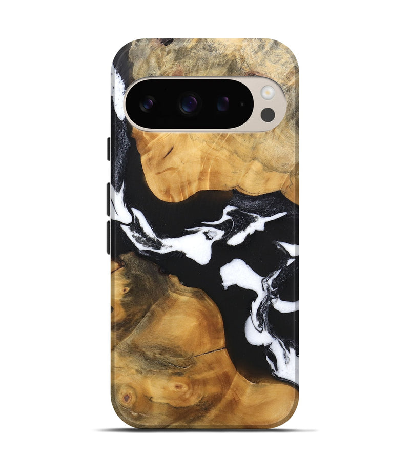 Pixel 9 Pro Wood Live Edge Phone Case - Sloane (Black & White, 746581)