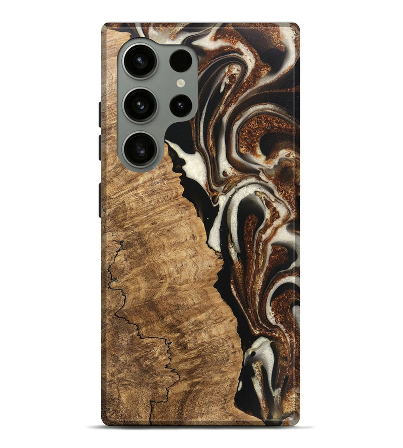 Galaxy S24 Ultra Wood Live Edge Phone Case - Esteban (Black & White, 746582)