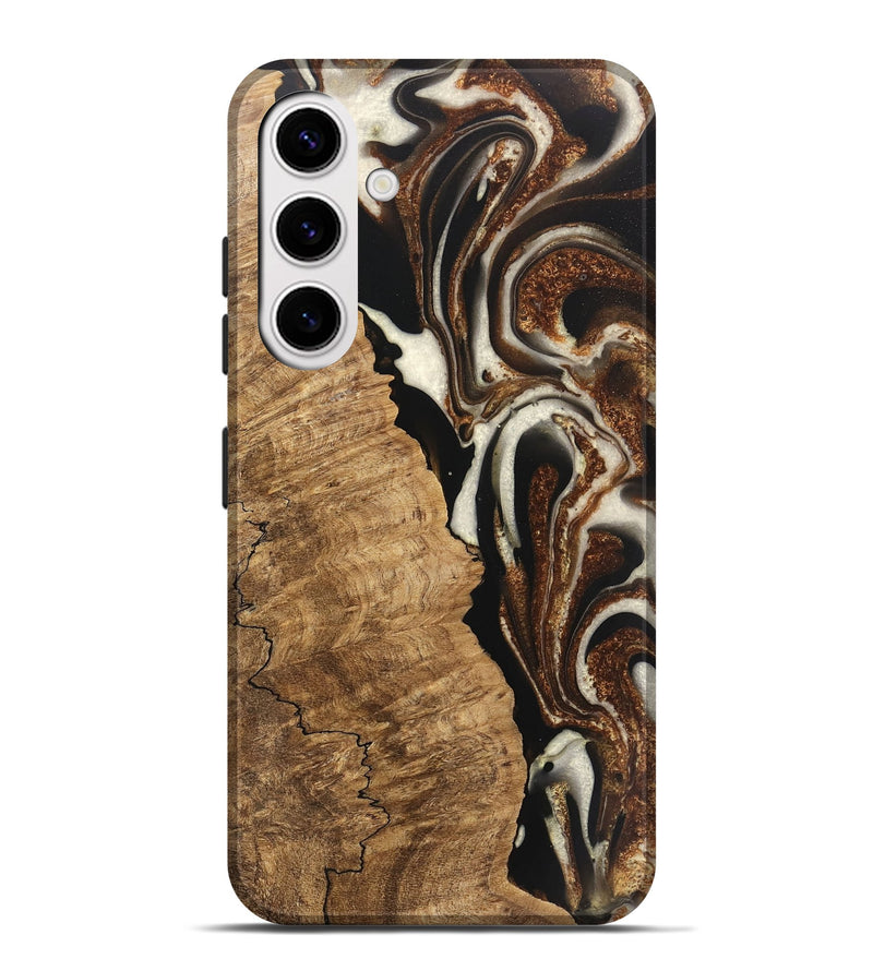 Galaxy S25 Plus Wood Live Edge Phone Case - Esteban (Black & White, 746582)