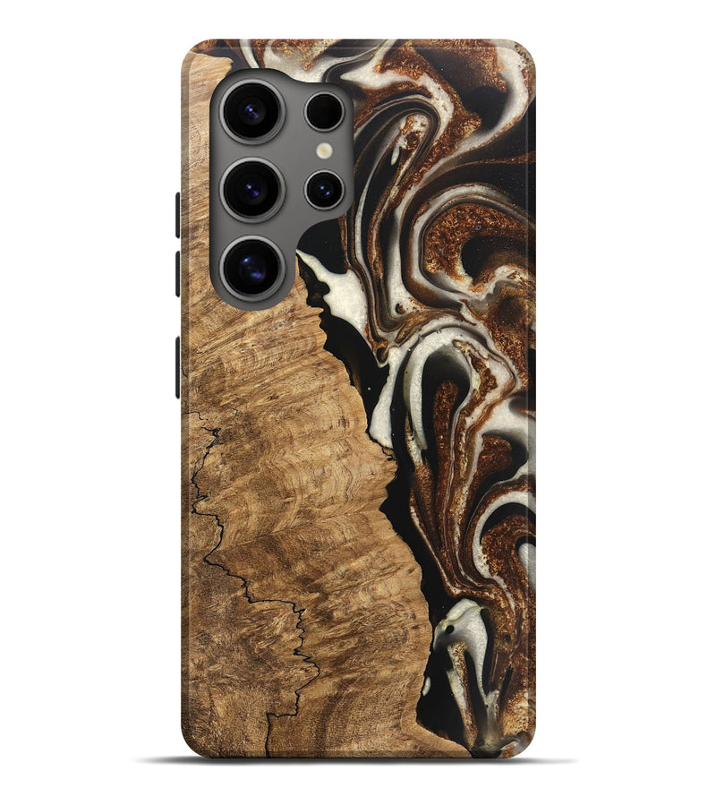 Galaxy S25 Ultra Wood Live Edge Phone Case - Esteban (Black & White, 746582)