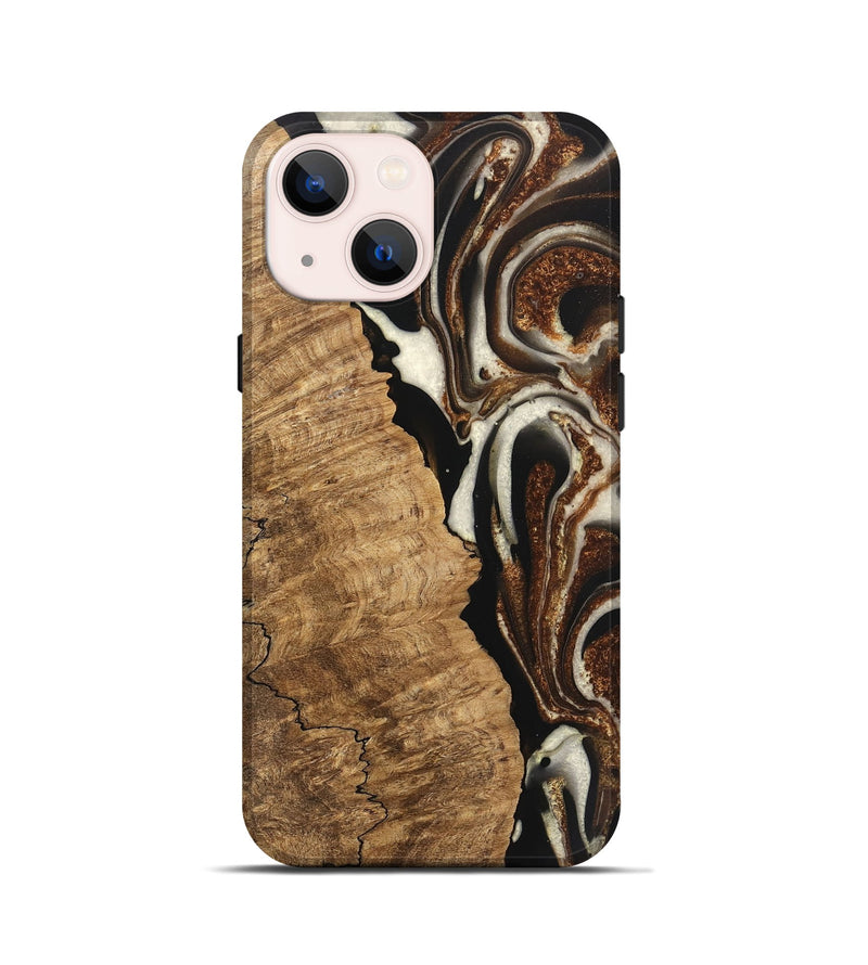 iPhone 13 mini Wood Live Edge Phone Case - Esteban (Black & White, 746582)