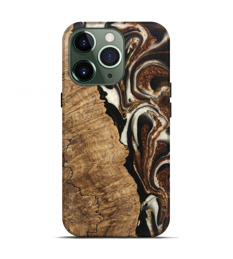 iPhone 13 Pro Wood Live Edge Phone Case - Esteban (Black & White, 746582)