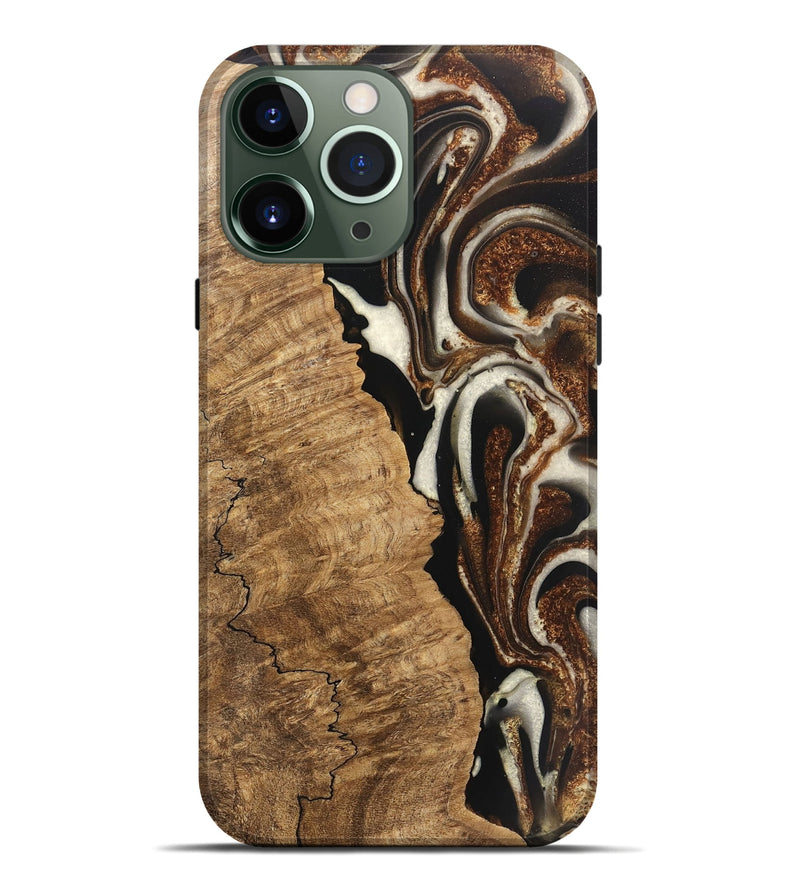 iPhone 13 Pro Max Wood Live Edge Phone Case - Esteban (Black & White, 746582)