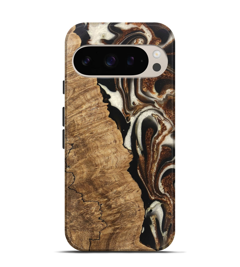 Pixel 9 Pro Wood Live Edge Phone Case - Esteban (Black & White, 746582)