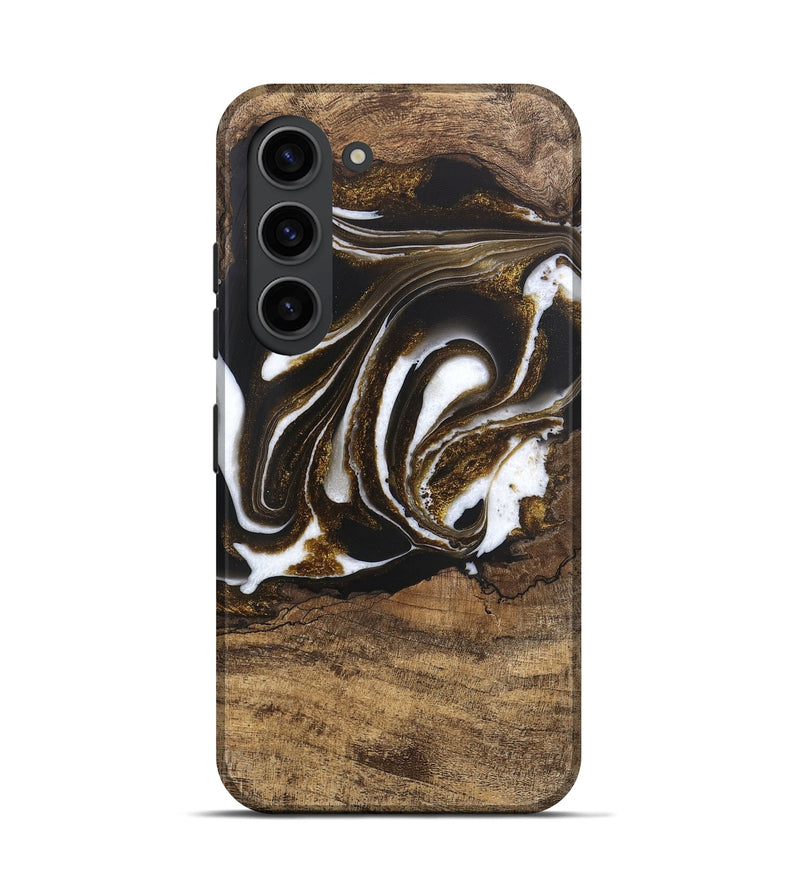 Galaxy S23 Wood Live Edge Phone Case - Kamryn (Black & White, 746584)