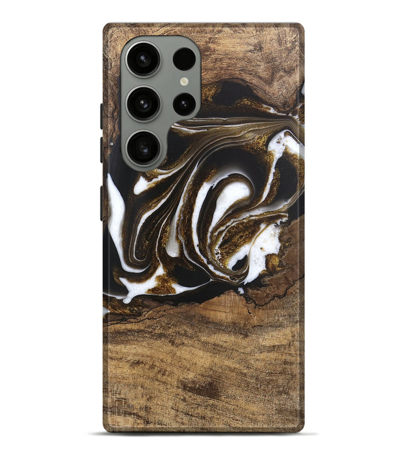 Galaxy S23 Ultra Wood Live Edge Phone Case - Kamryn (Black & White, 746584)