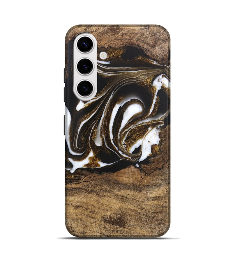 Galaxy S25 Wood Live Edge Phone Case - Kamryn (Black & White, 746584)