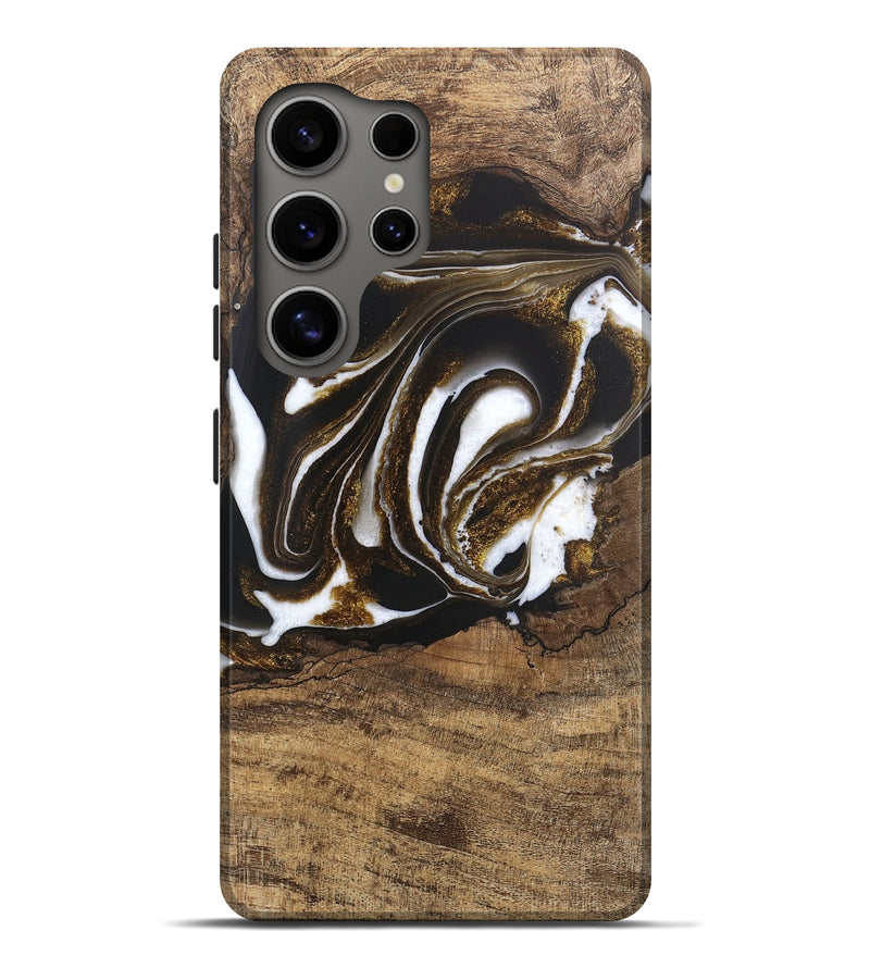 Galaxy S25 Ultra Wood Live Edge Phone Case - Kamryn (Black & White, 746584)