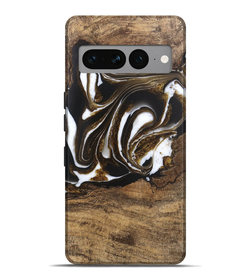 Pixel 7 Pro Wood Live Edge Phone Case - Kamryn (Black & White, 746584)