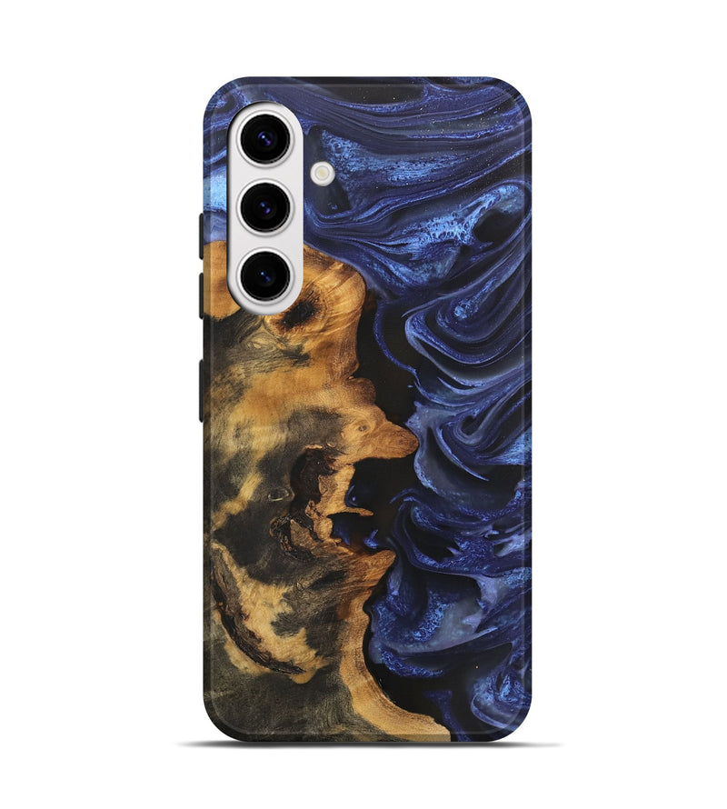 Galaxy S25 Wood Live Edge Phone Case - Mariela (Blue, 746585)