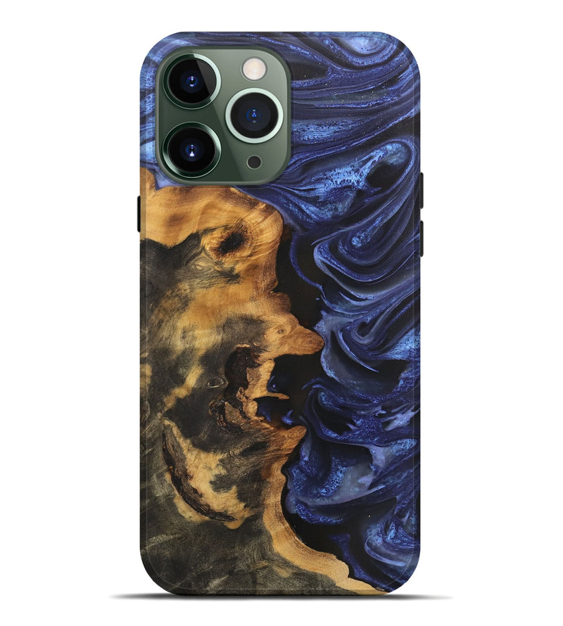 iPhone 13 Pro Max Wood Live Edge Phone Case - Mariela (Blue, 746585)