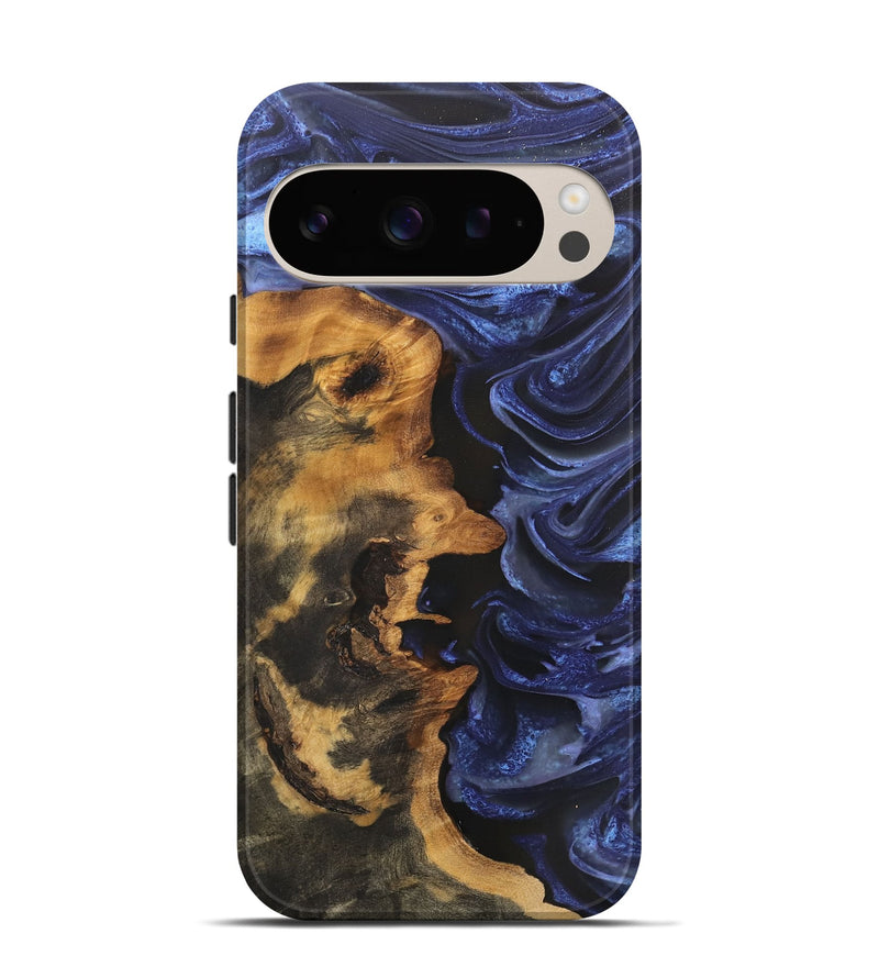 Pixel 9 Pro Wood Live Edge Phone Case - Mariela (Blue, 746585)