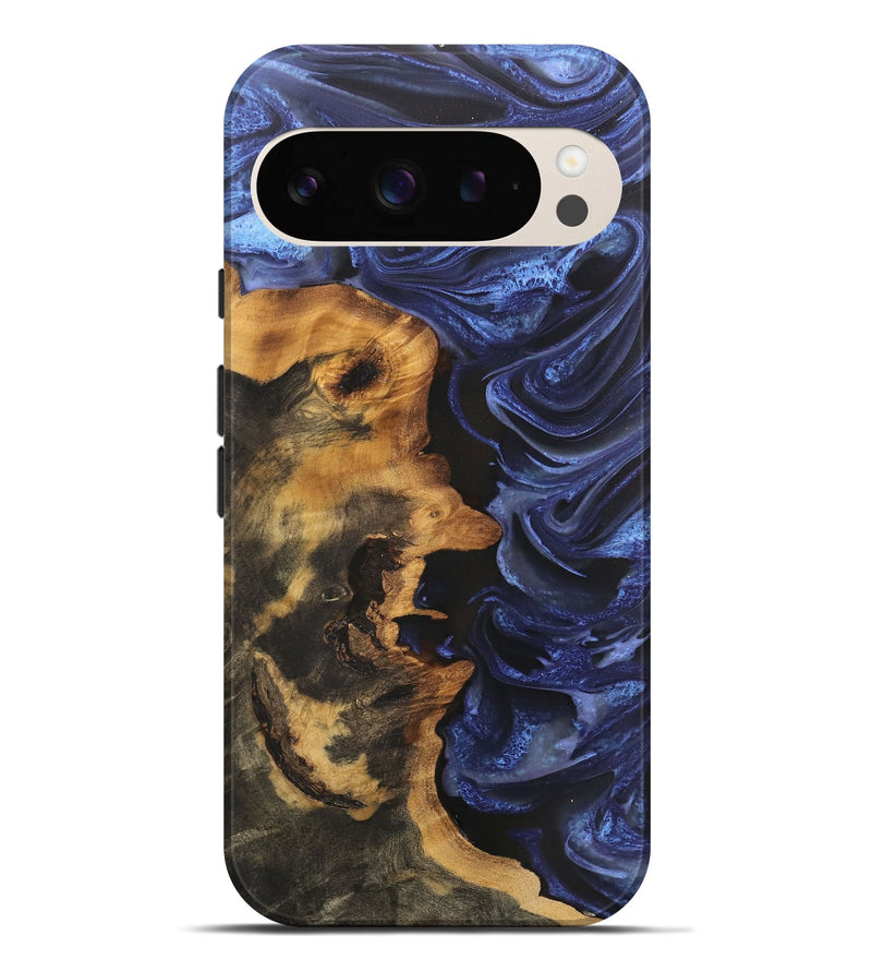 Pixel 9 Pro XL Wood Live Edge Phone Case - Mariela (Blue, 746585)