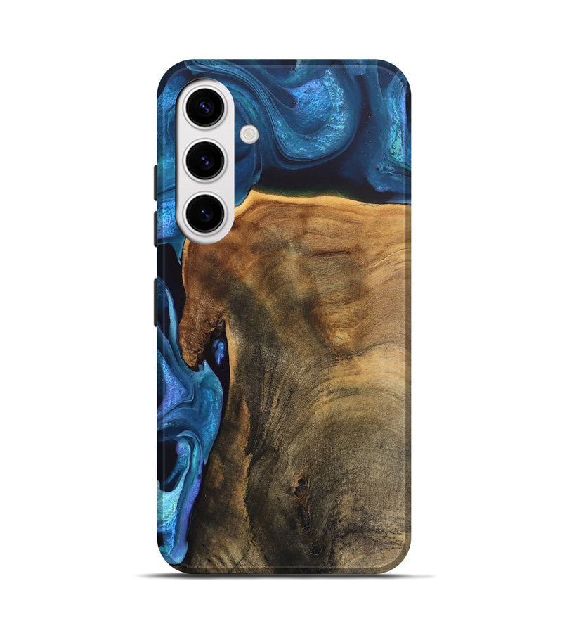 Galaxy S25 Wood Live Edge Phone Case - Rubye (Blue, 746586)