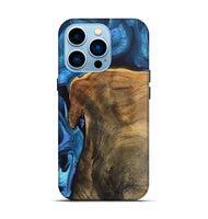 iPhone 14 Pro Wood Live Edge Phone Case - Rubye (Blue, 746586)