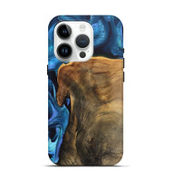 iPhone 15 Pro Wood Live Edge Phone Case - Rubye (Blue, 746586)