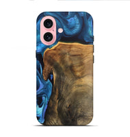 iPhone 16 Wood Live Edge Phone Case - Rubye (Blue, 746586)