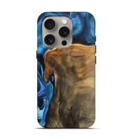 iPhone 16 Pro Wood Live Edge Phone Case - Rubye (Blue, 746586)