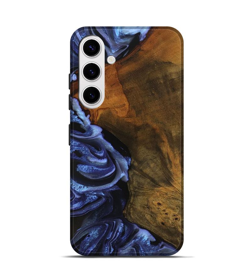 Galaxy S25 Wood Live Edge Phone Case - Antone (Blue, 746587)