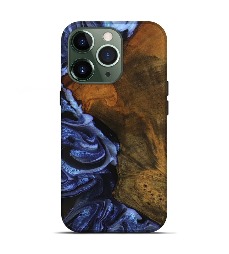 iPhone 13 Pro Wood Live Edge Phone Case - Antone (Blue, 746587)