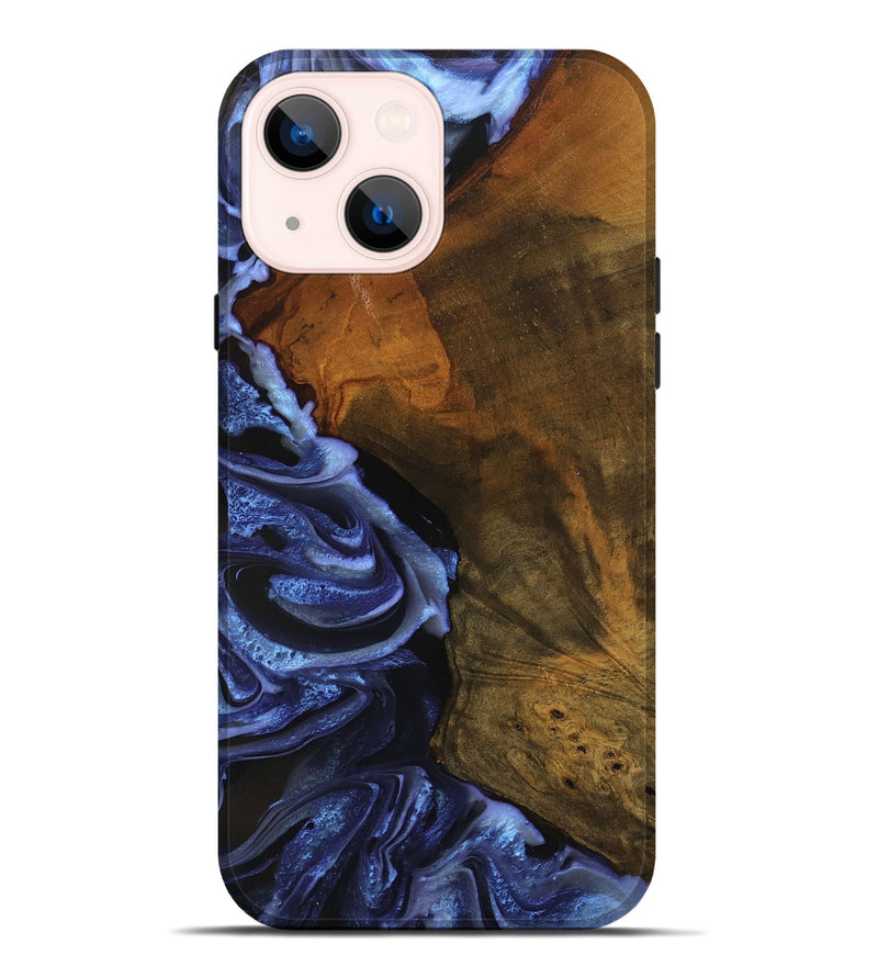 iPhone 14 Plus Wood Live Edge Phone Case - Antone (Blue, 746587)