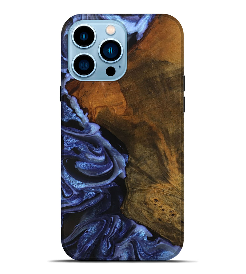 iPhone 14 Pro Max Wood Live Edge Phone Case - Antone (Blue, 746587)