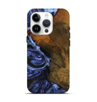 iPhone 15 Pro Wood Live Edge Phone Case - Antone (Blue, 746587)