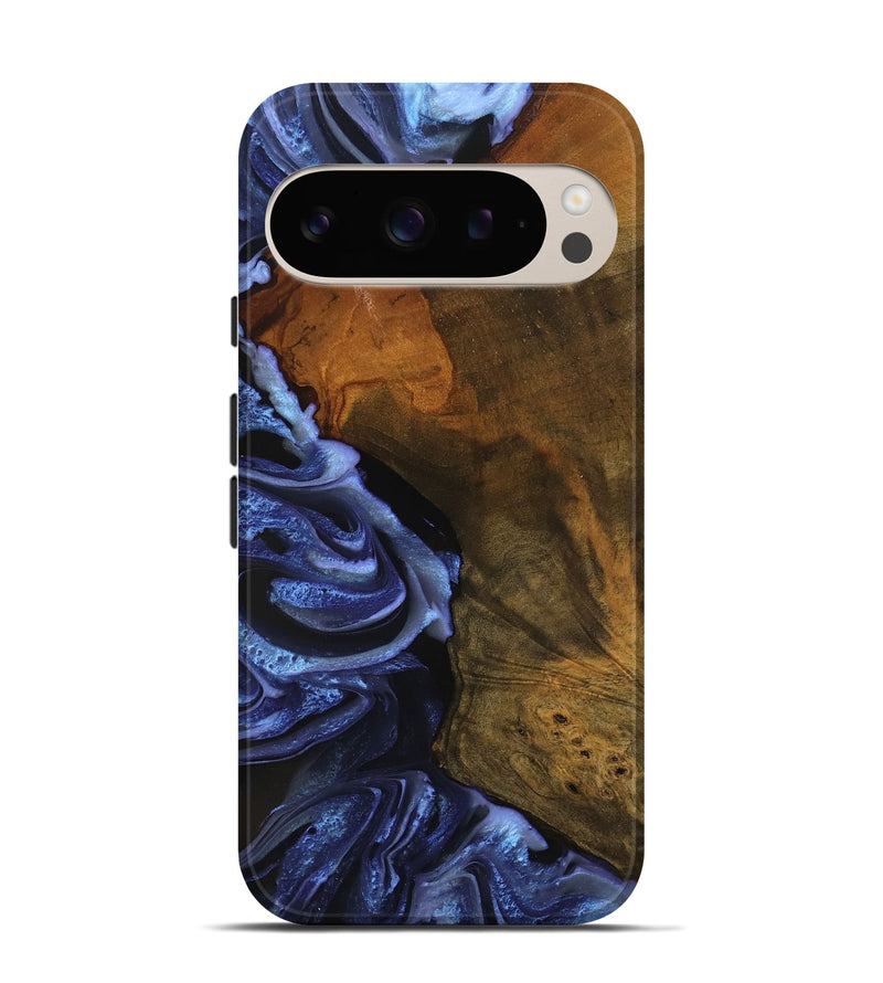 Pixel 9 Pro Wood Live Edge Phone Case - Antone (Blue, 746587)