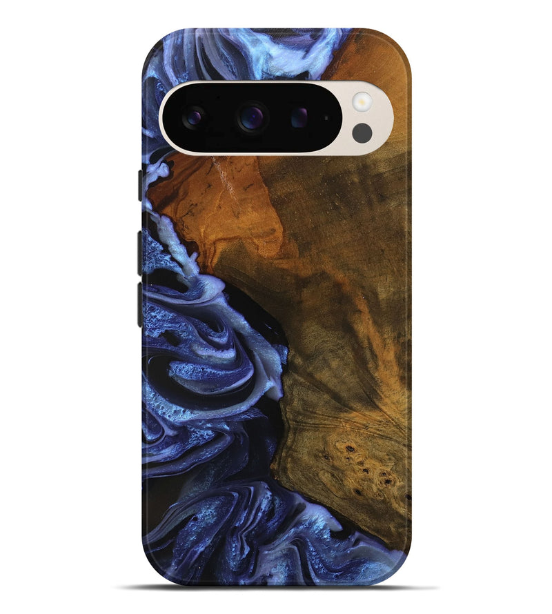 Pixel 9 Pro XL Wood Live Edge Phone Case - Antone (Blue, 746587)