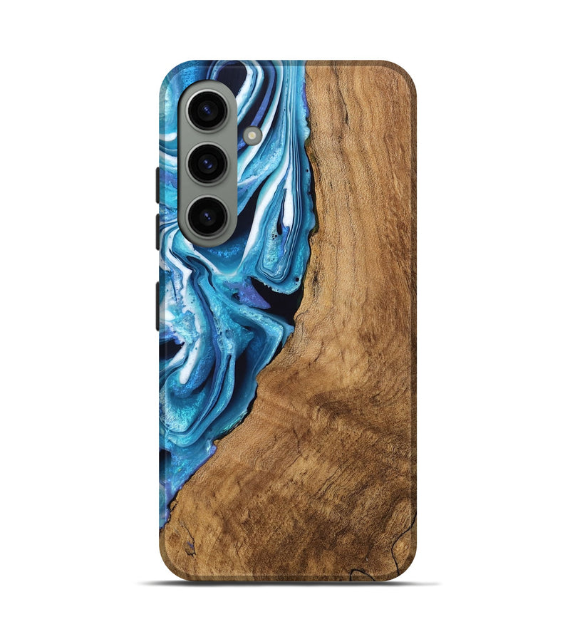 Galaxy S24 Wood Live Edge Phone Case - Boaz (Blue, 746588)