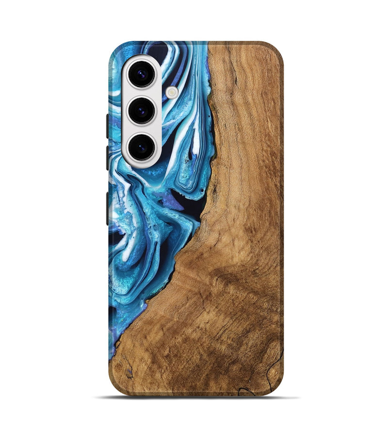 Galaxy S25 Wood Live Edge Phone Case - Boaz (Blue, 746588)