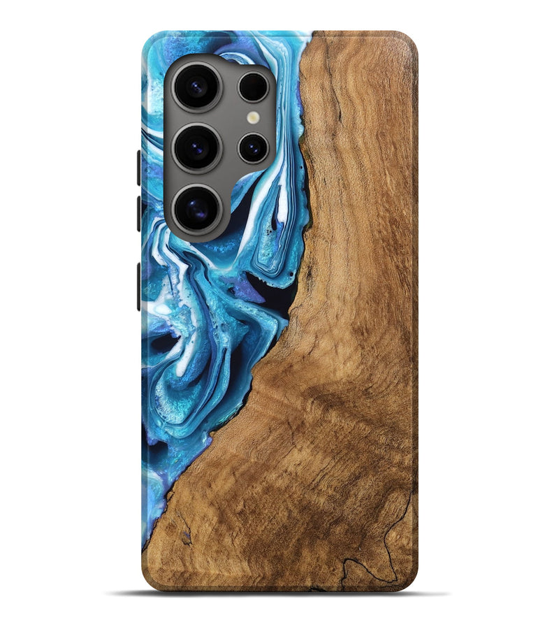 Galaxy S25 Ultra Wood Live Edge Phone Case - Boaz (Blue, 746588)