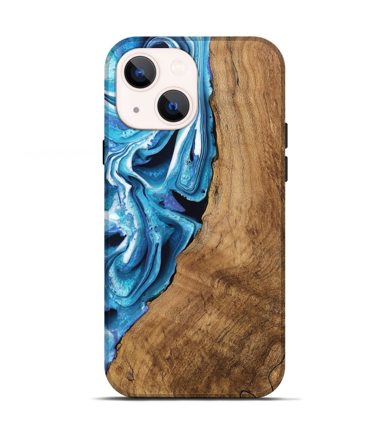 iPhone 13 Wood Live Edge Phone Case - Boaz (Blue, 746588)