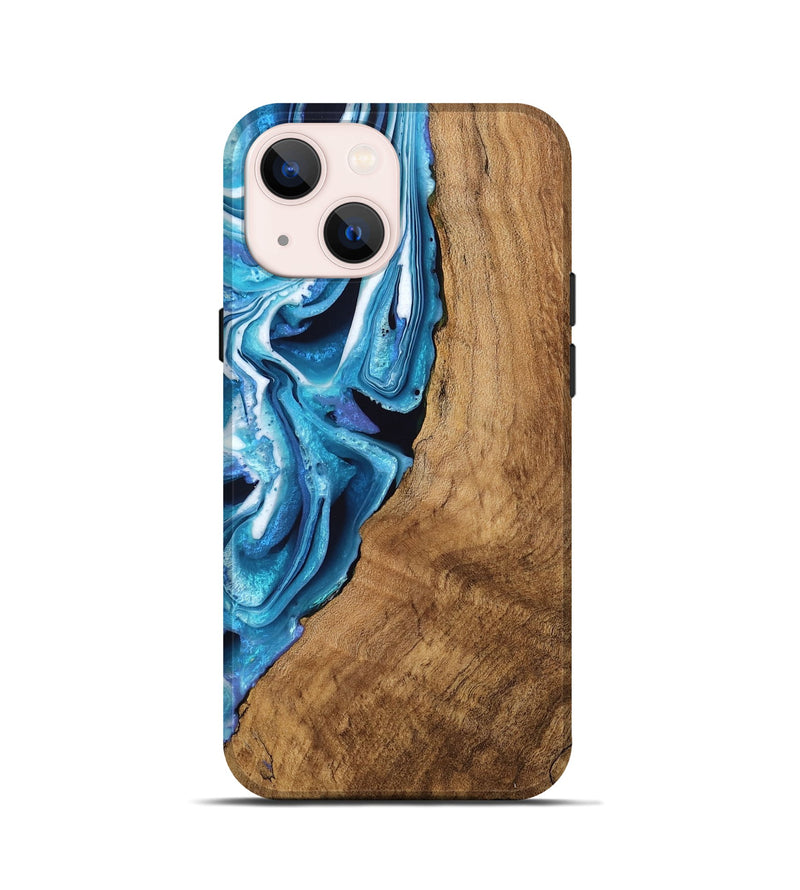 iPhone 13 mini Wood Live Edge Phone Case - Boaz (Blue, 746588)