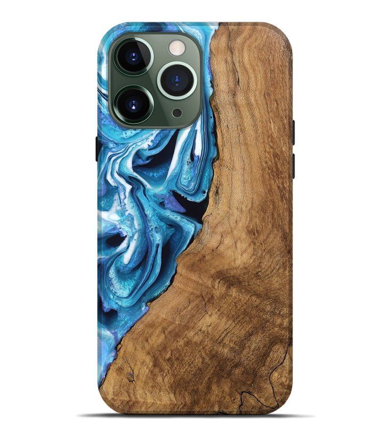 iPhone 13 Pro Max Wood Live Edge Phone Case - Boaz (Blue, 746588)